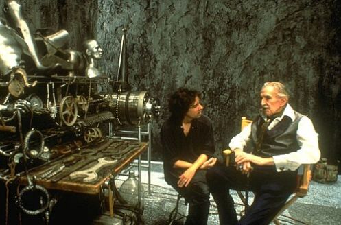 Tim Burton y Vincent Price en la pel�cula Eduardo Manostijeras